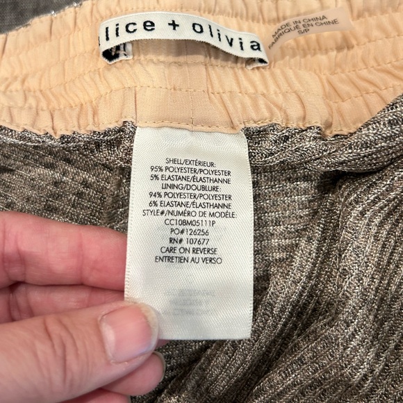 Alice + Olivia Elba Metallic Plaid Ankle Pant, S - Picture 5 of 14